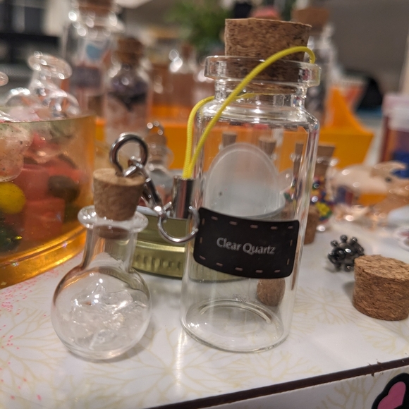 Mini Glass Potion Bottles Tiny Crystal Charms Add On To Any Bundle $5 Each! - Picture 5 of 15